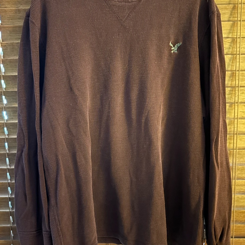 American Eagle Outfitters Men's Maroon Crewneck Sweater